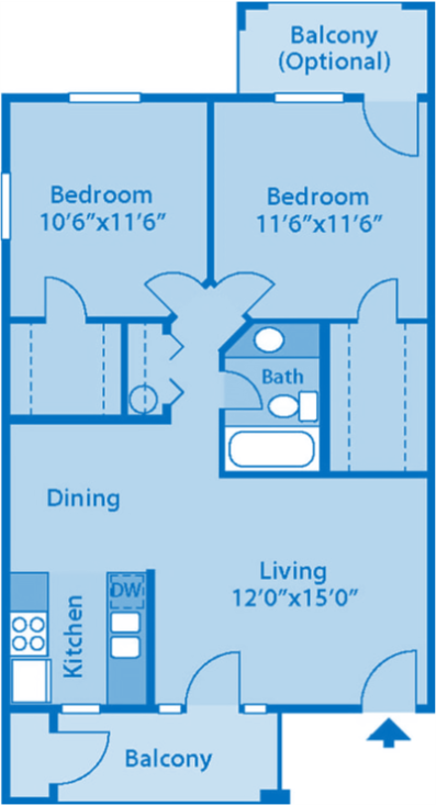 Foothills Apartments 2A Floor Plan Foothills Apartments 2A Floor Plan
